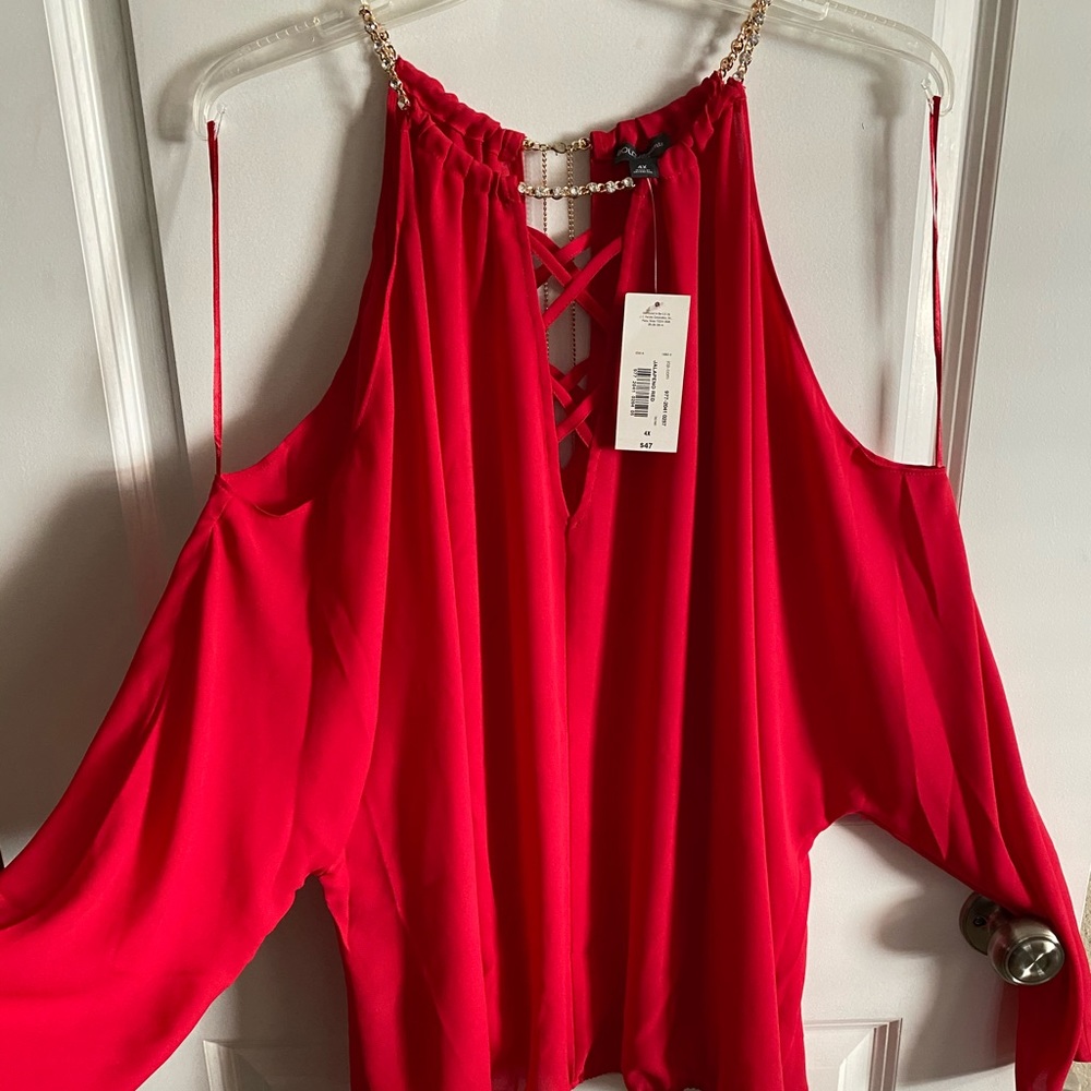 NWT Red Bare Shoulders Top